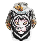 Sudadera con capucha Graffiti de AriasCreative™ para hombre, diseño de gato callejero en impresión premium de Peaprint.