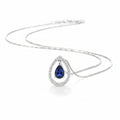 Collar Gota de Vida de AriasCreative en plata de ley 925 con ágata azul natural, mostrando detalles elegantes.