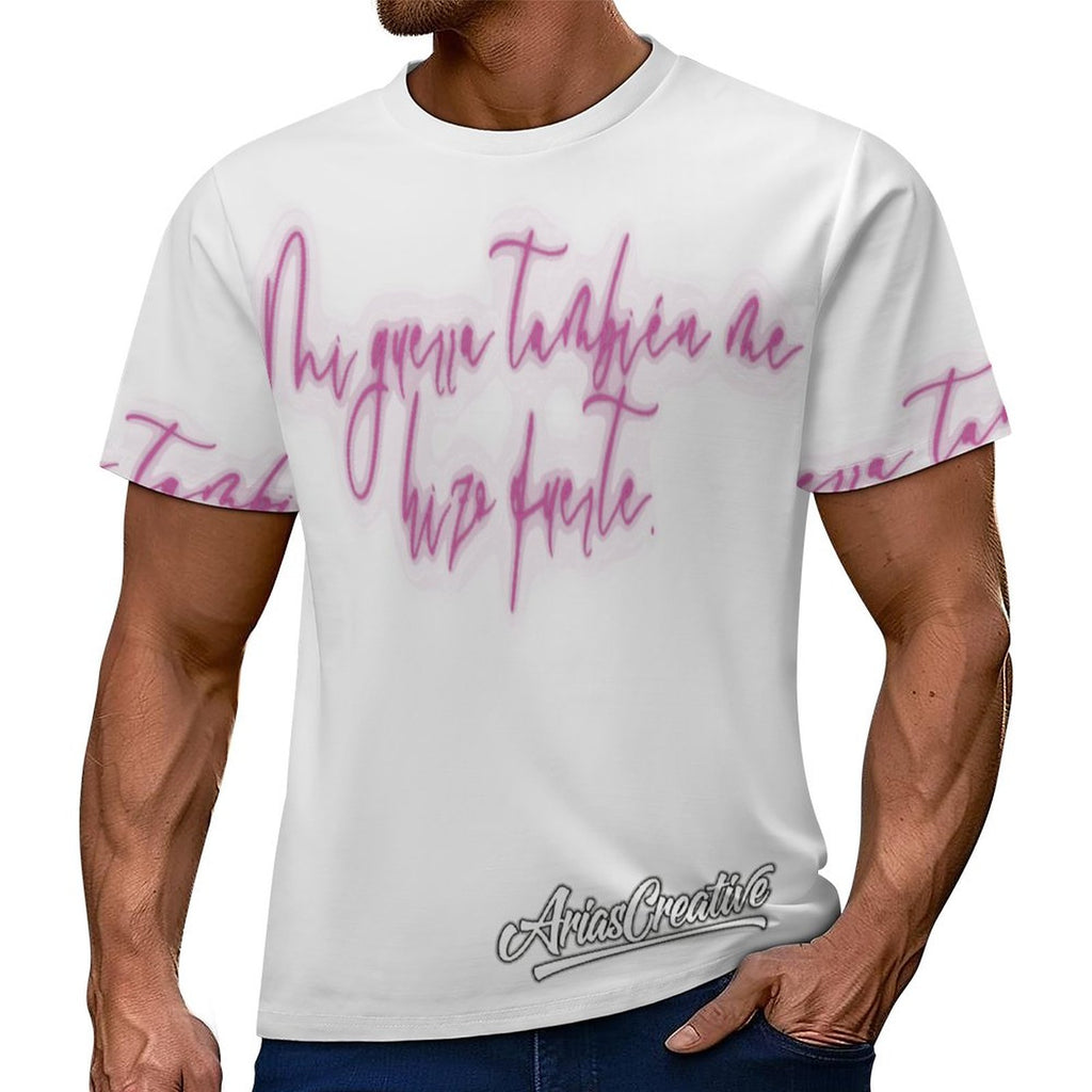 Camiseta rosa AriasCreative de streetwear premium con frase motivadora, diseño de SALE-Personal Design, vista frontal en la imagen.