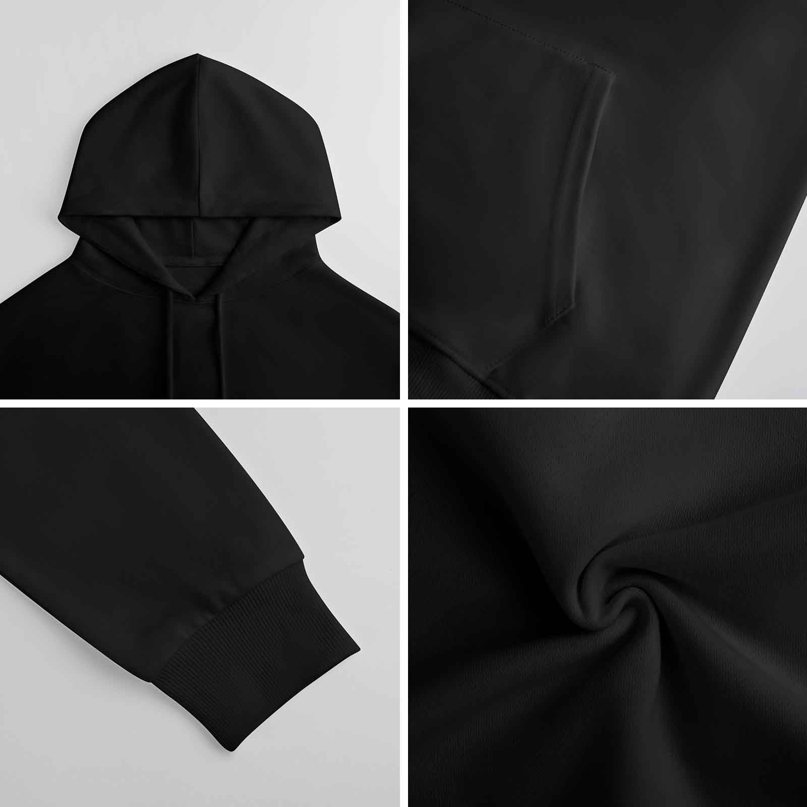 Hombre sudadera hoodie de algodón peaprint con capucha, bolsillo y estampado frontal, trasero y en la manga.