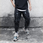 Pantalones cargo jogger para hombre AriasCreative, estilo urbano, con bolsillos laterales y ajuste cómodo en color oscuro