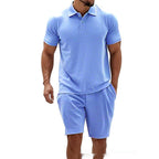 Conjunto de ropa de verano para hombre de AriasCreative, camiseta de rayas ajustada y pantalón corto.