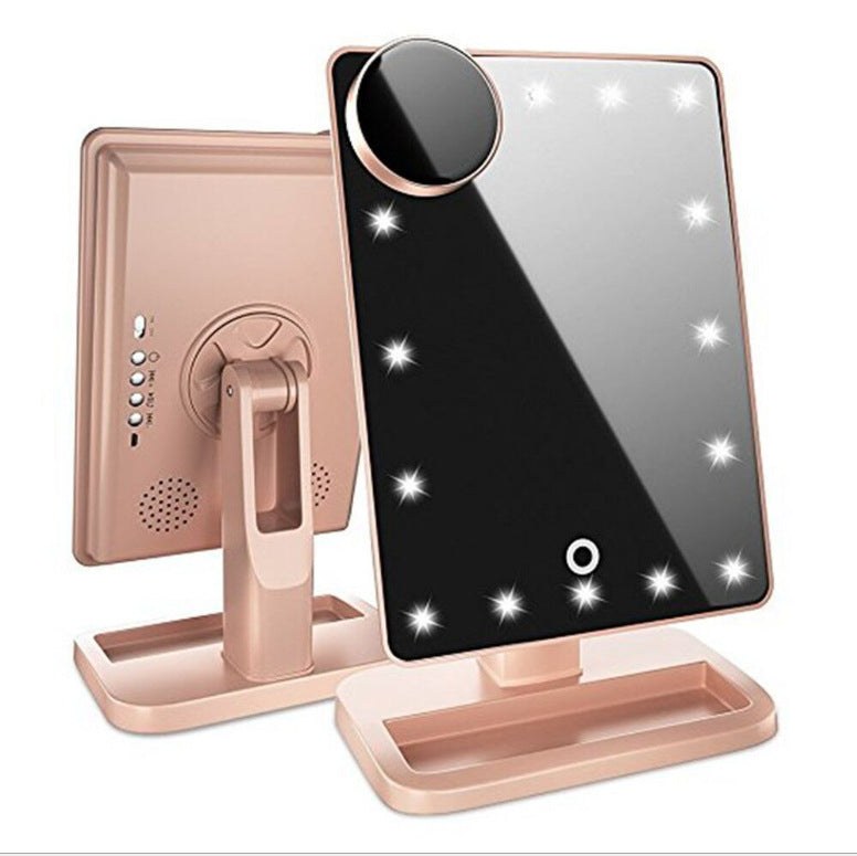Espejo de Maquillaje LED con Bluetooth y Aumento 10X, Pantalla Táctil, 20 Luces Regulables - ariascreative