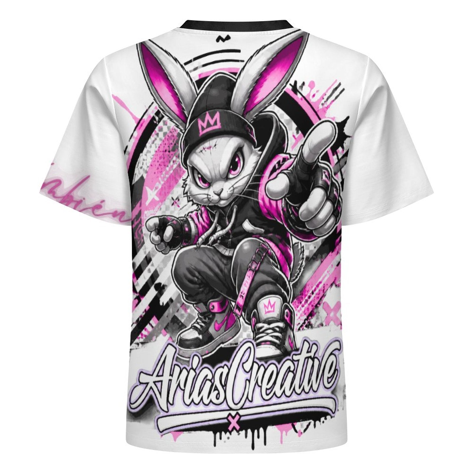 Camiseta rosa de AriasCreative STREETWEAR premium con frase motivadora, diseñada por SALE-Personal Design, vista en la imagen.