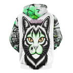 Sudadera verde para hombre de AriasCreative™ con capucha doble y diseño all-over print, estilo streetwear premium.