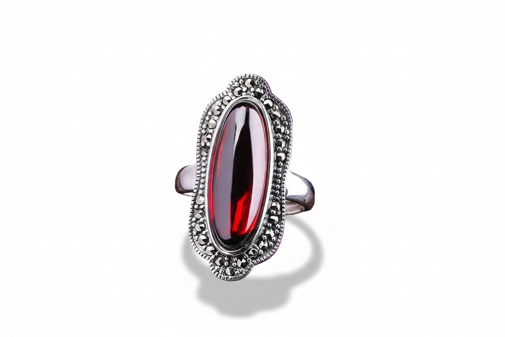 Anillo Ajustable de Plata con Piedra Azul Corte Personalizado para Mujer – Elegante y Moda - ariascreative