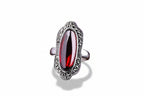 Anillo Ajustable de Plata con Piedra Azul Corte Personalizado para Mujer – Elegante y Moda - ariascreative