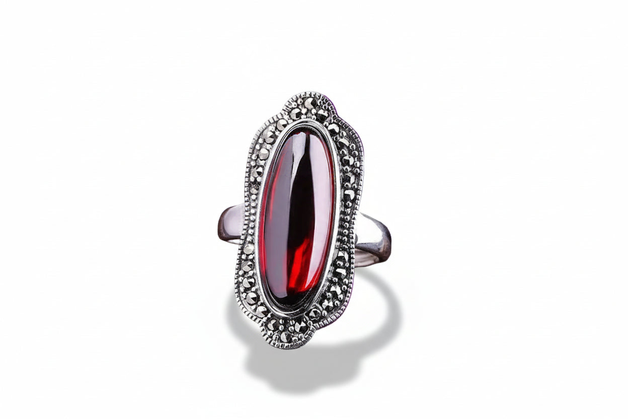Anillo Ajustable de Plata con Piedra Azul Corte Personalizado para Mujer – Elegante y Moda - ariascreative