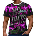 Camiseta corta de peaprint en rosa, negro y gris, con diseño all-over y frases motivadoras para estilo streetwear.